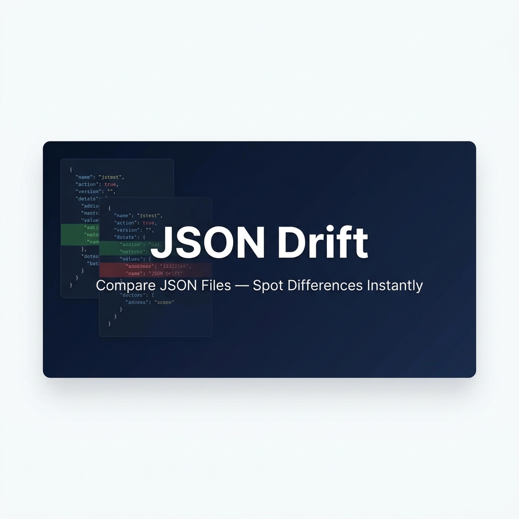JSON Drift — Compare JSON Files Online